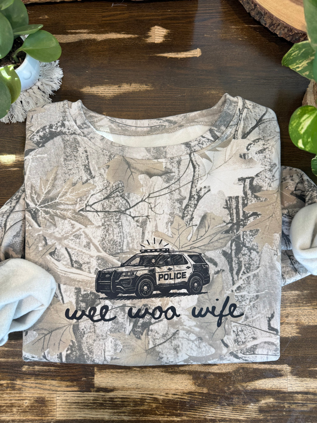 Camo Wee Woo Wife Sweater