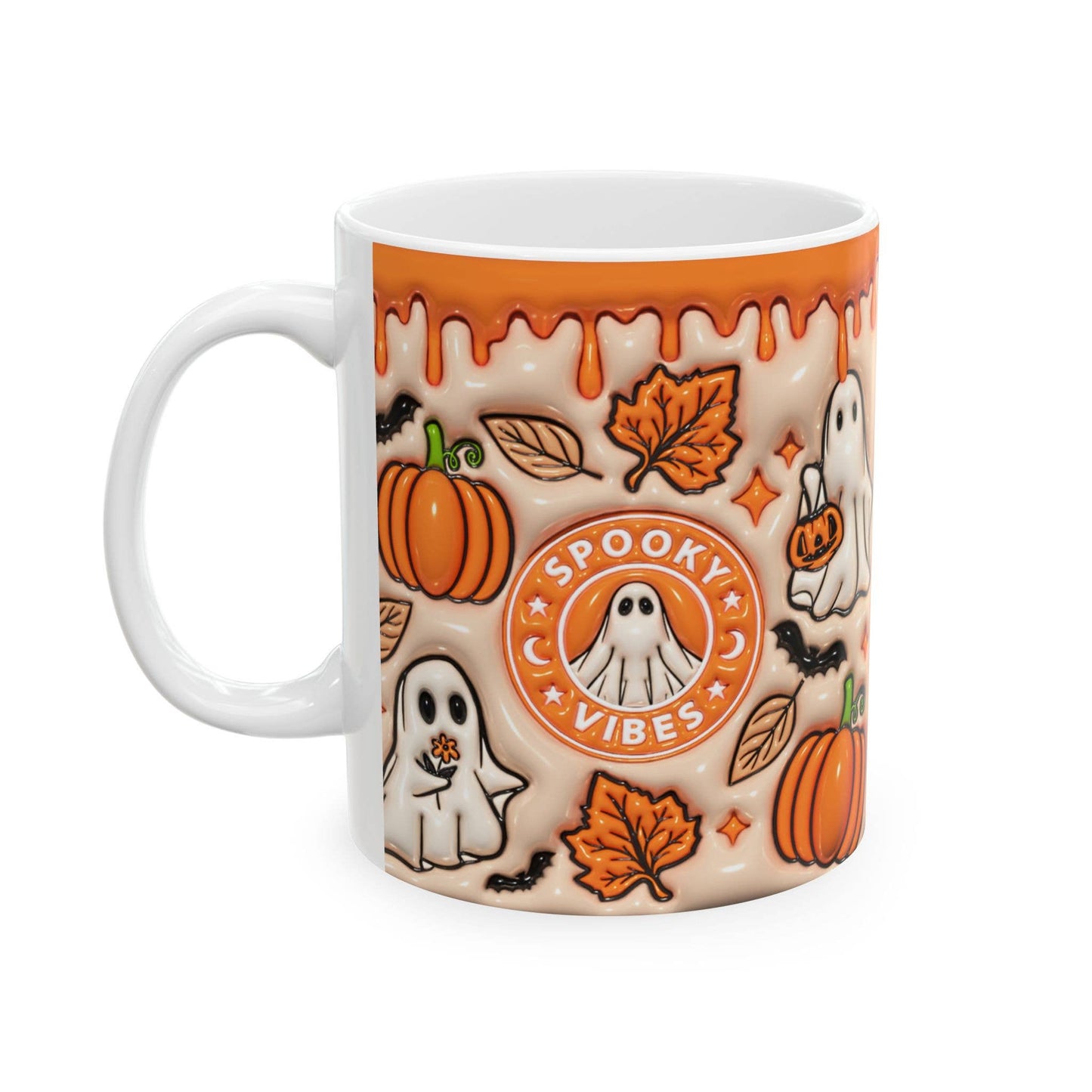 Spooky Ghost Vibes Mug, printed Halloween design