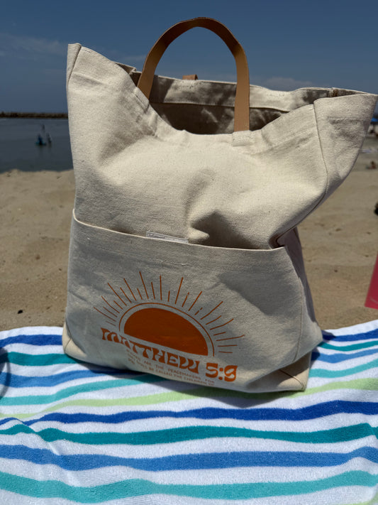 Matthew 5:9 tote bag