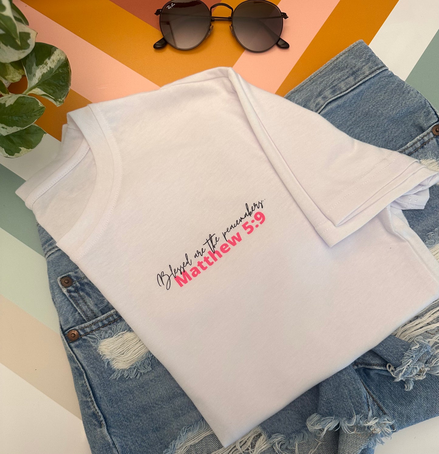 "Blessed the Peacemakers" Relaxed Crop Tee