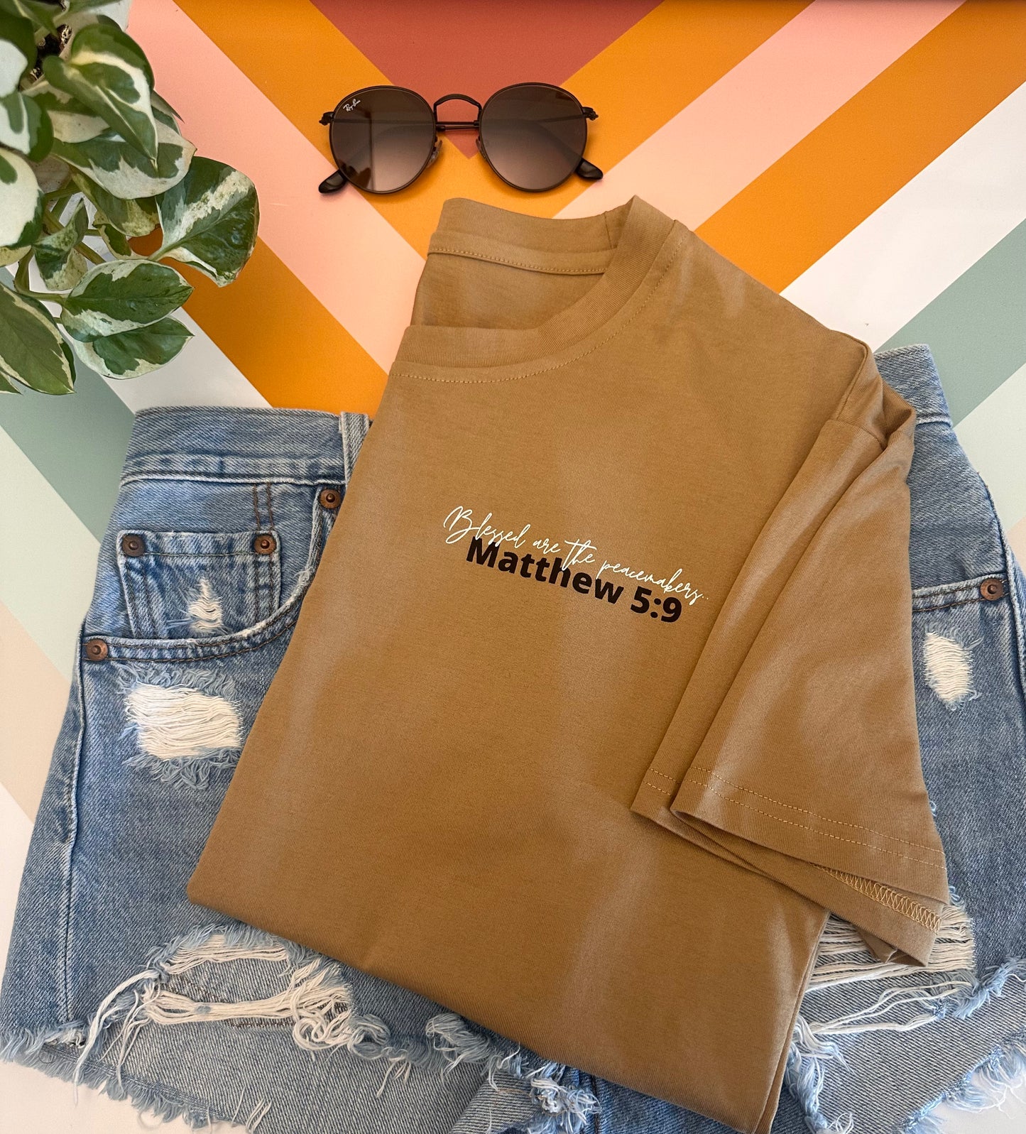 "Blessed the Peacemakers" Relaxed Crop Tee
