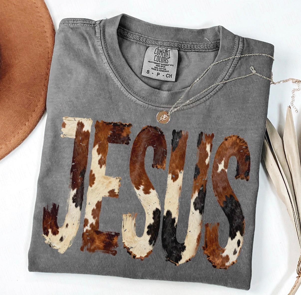 Cow print Jesus T-shirt