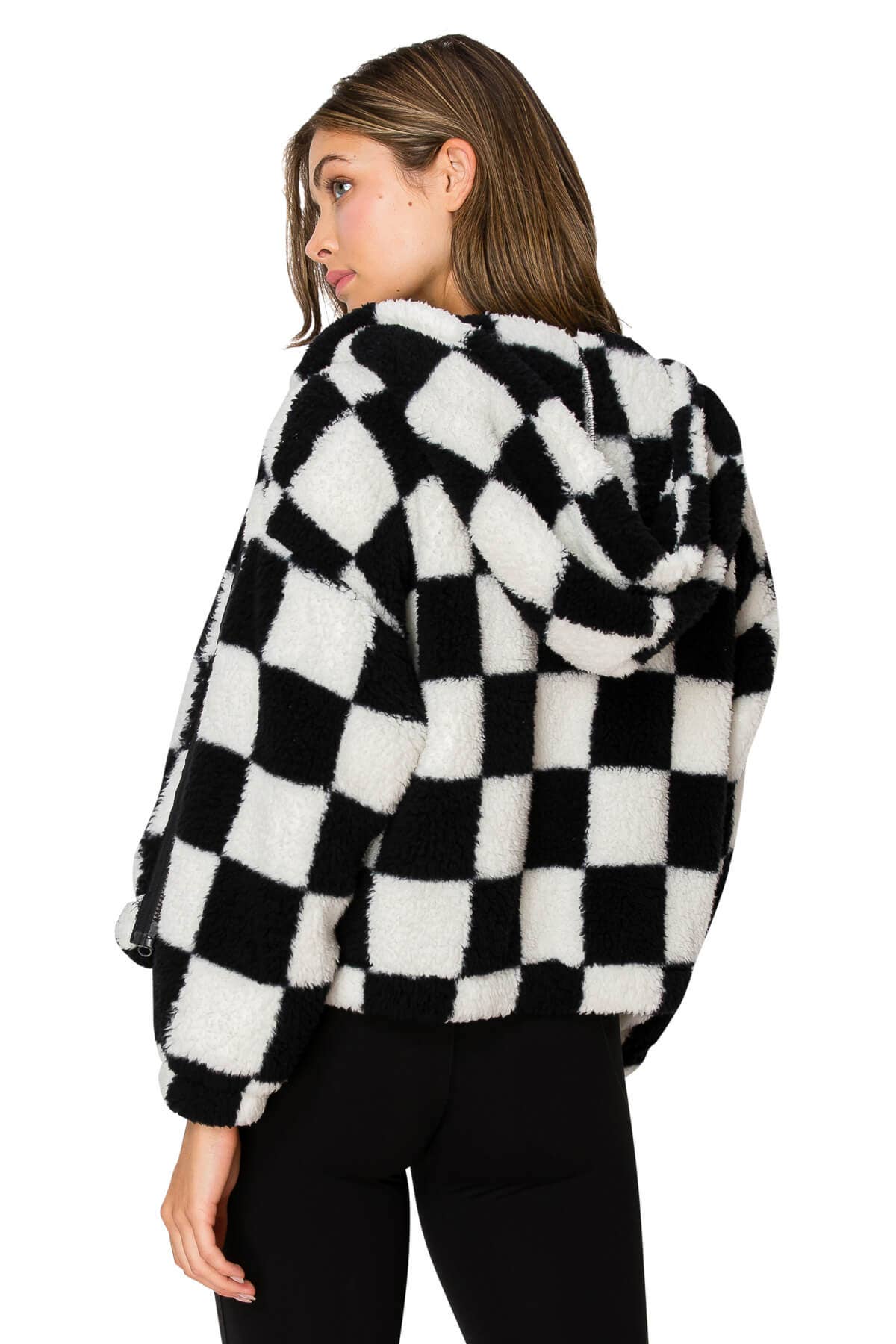 Checker board Sherpa jacket