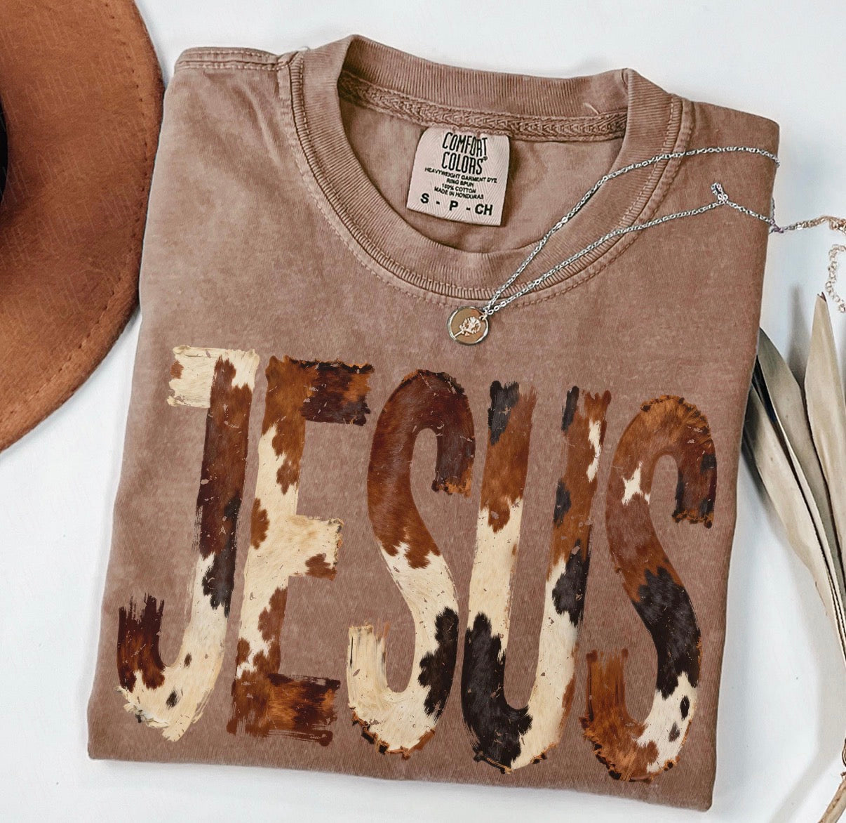 Cow print Jesus T-shirt