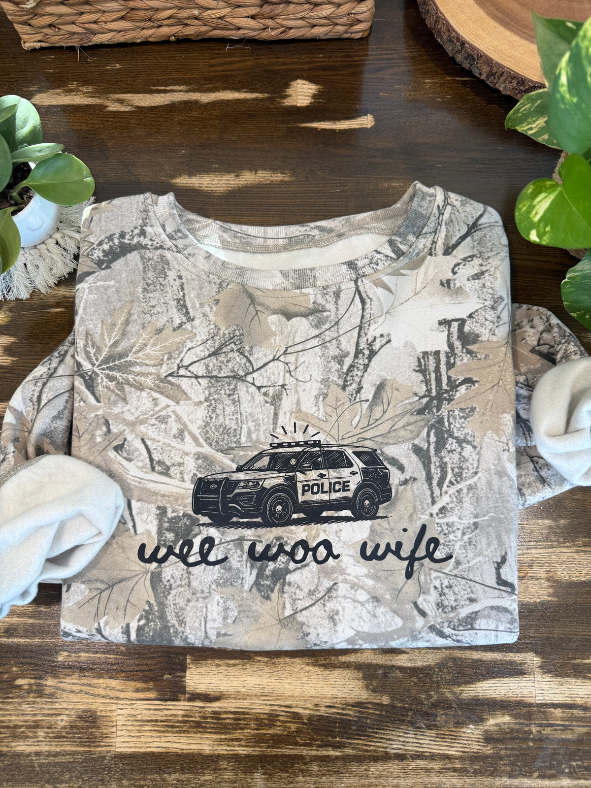 Camo Wee Woo Wife Sweater